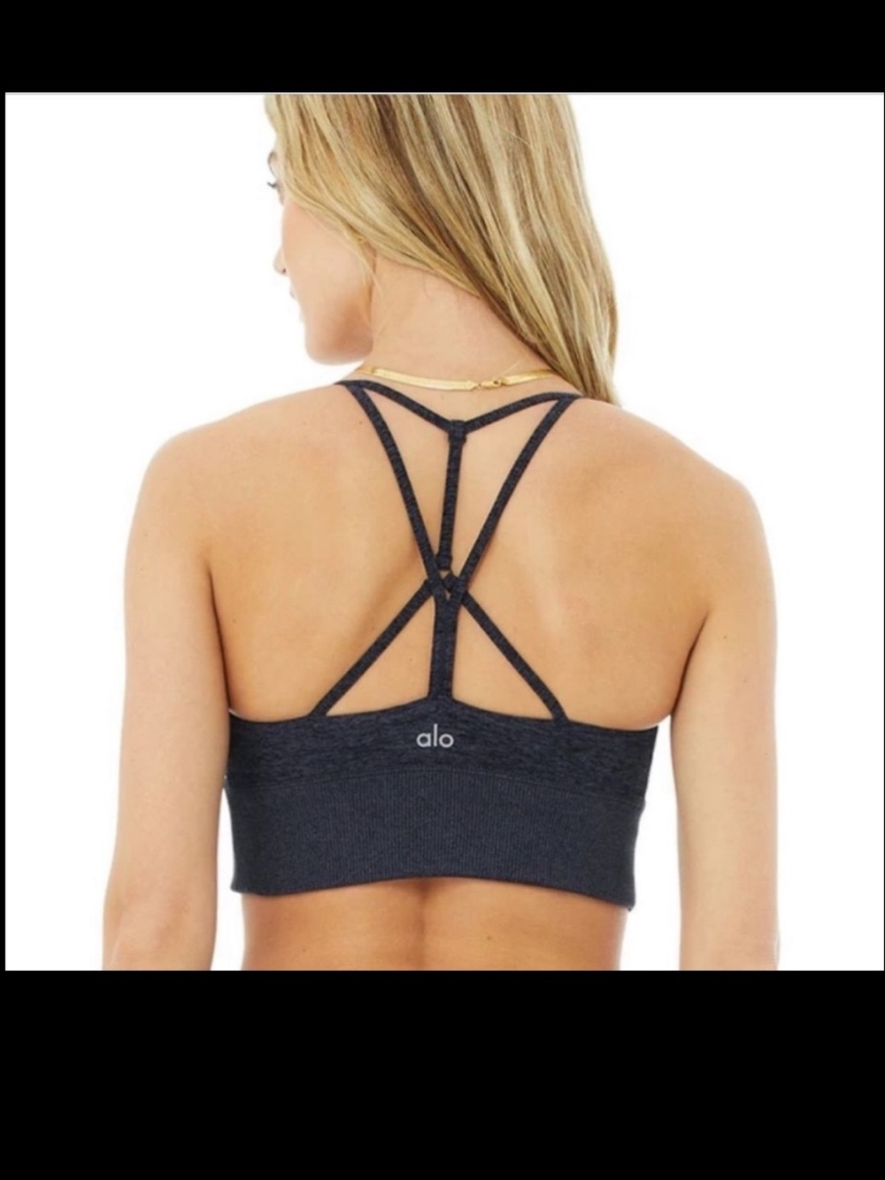 Alo Yoga Alosoft lavish sports bra in Navy color